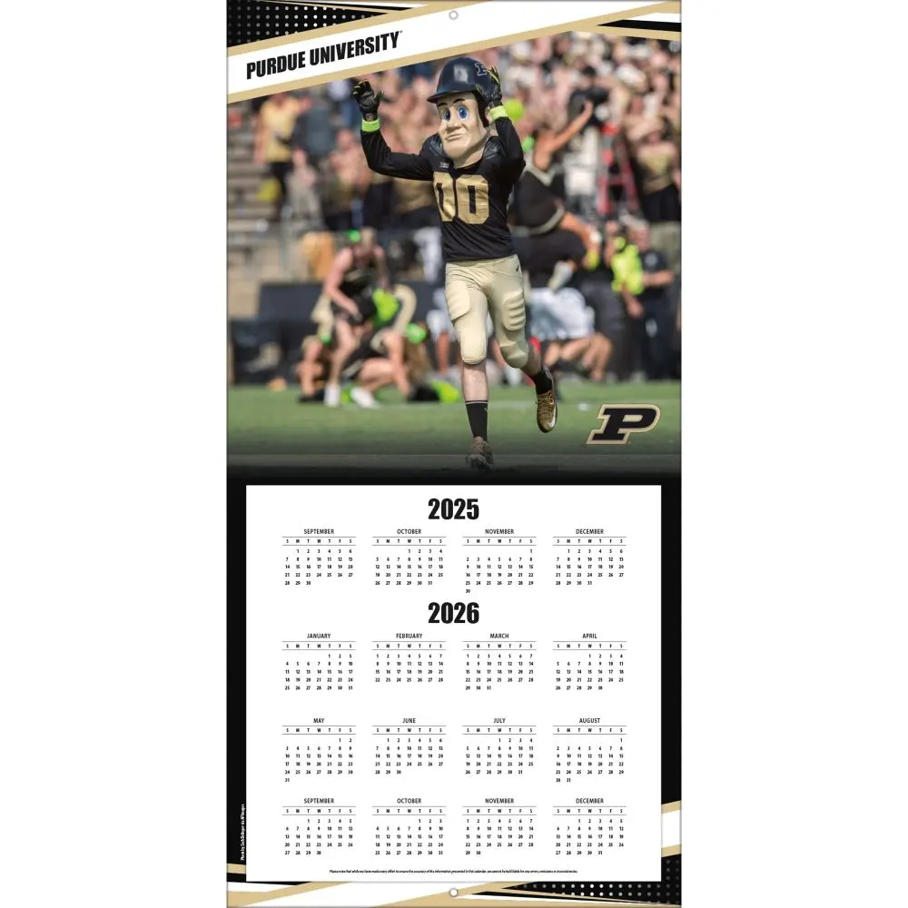 Purdue Boilermakers 2026 Wall Calendar