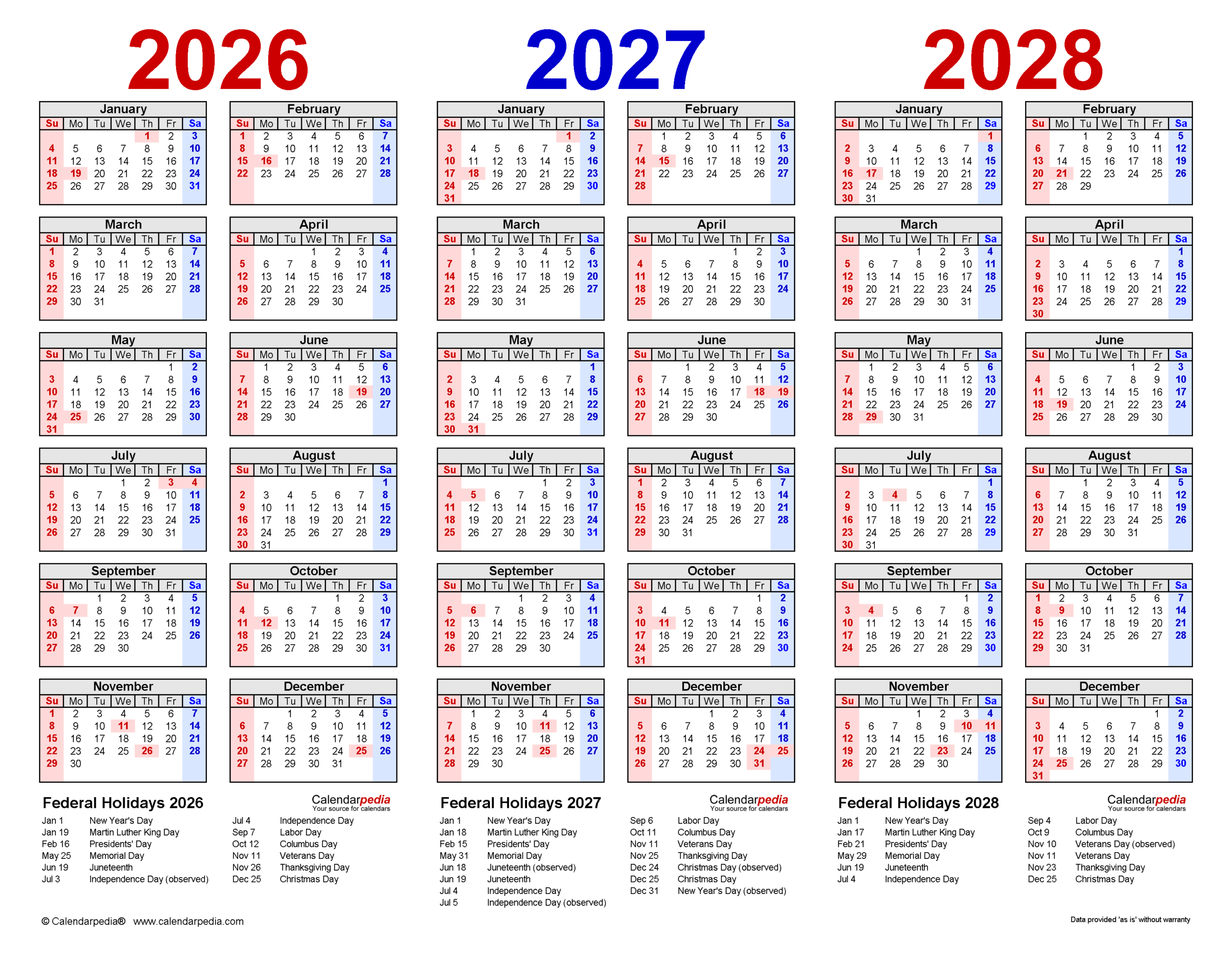 Three Year 2026 2027 2028 Calendar Pdf Templates Three Year 2026 2027 2028 Calendar Pdf Templates