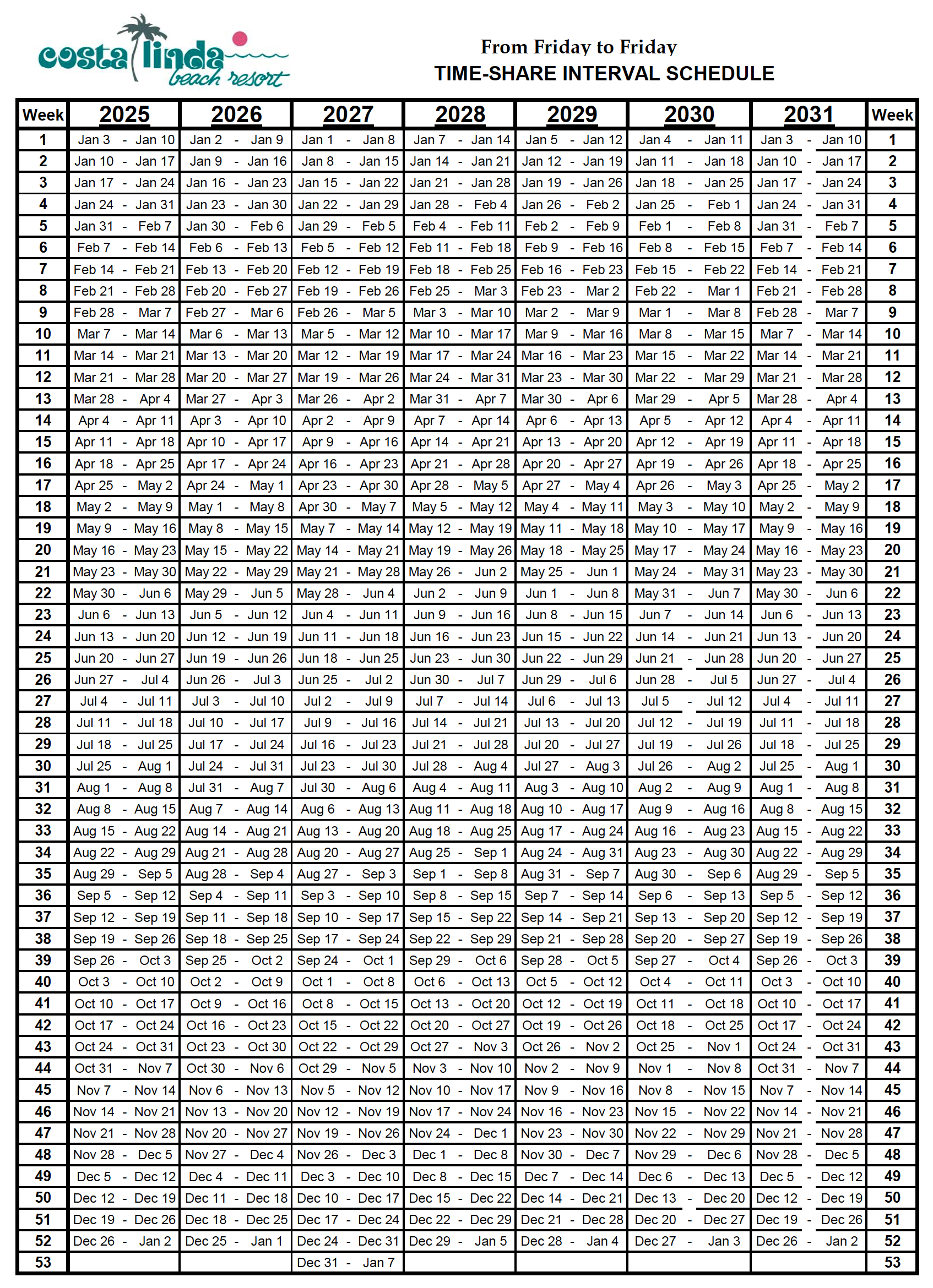 Timeshare Calendar asp