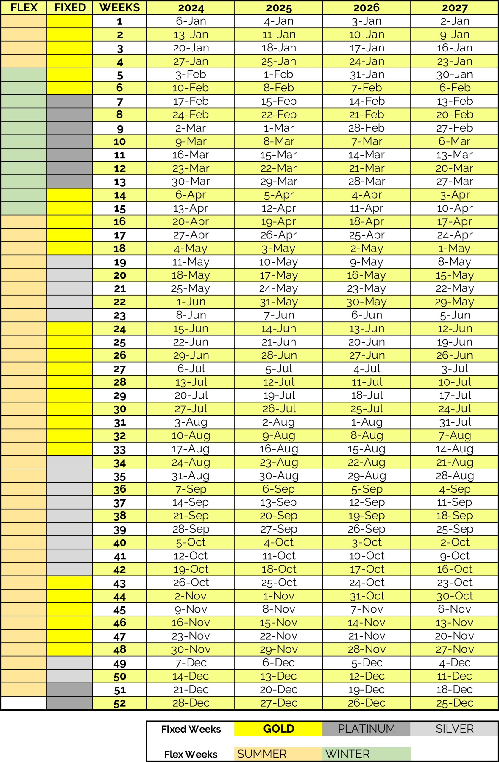 Timeshare Calendar