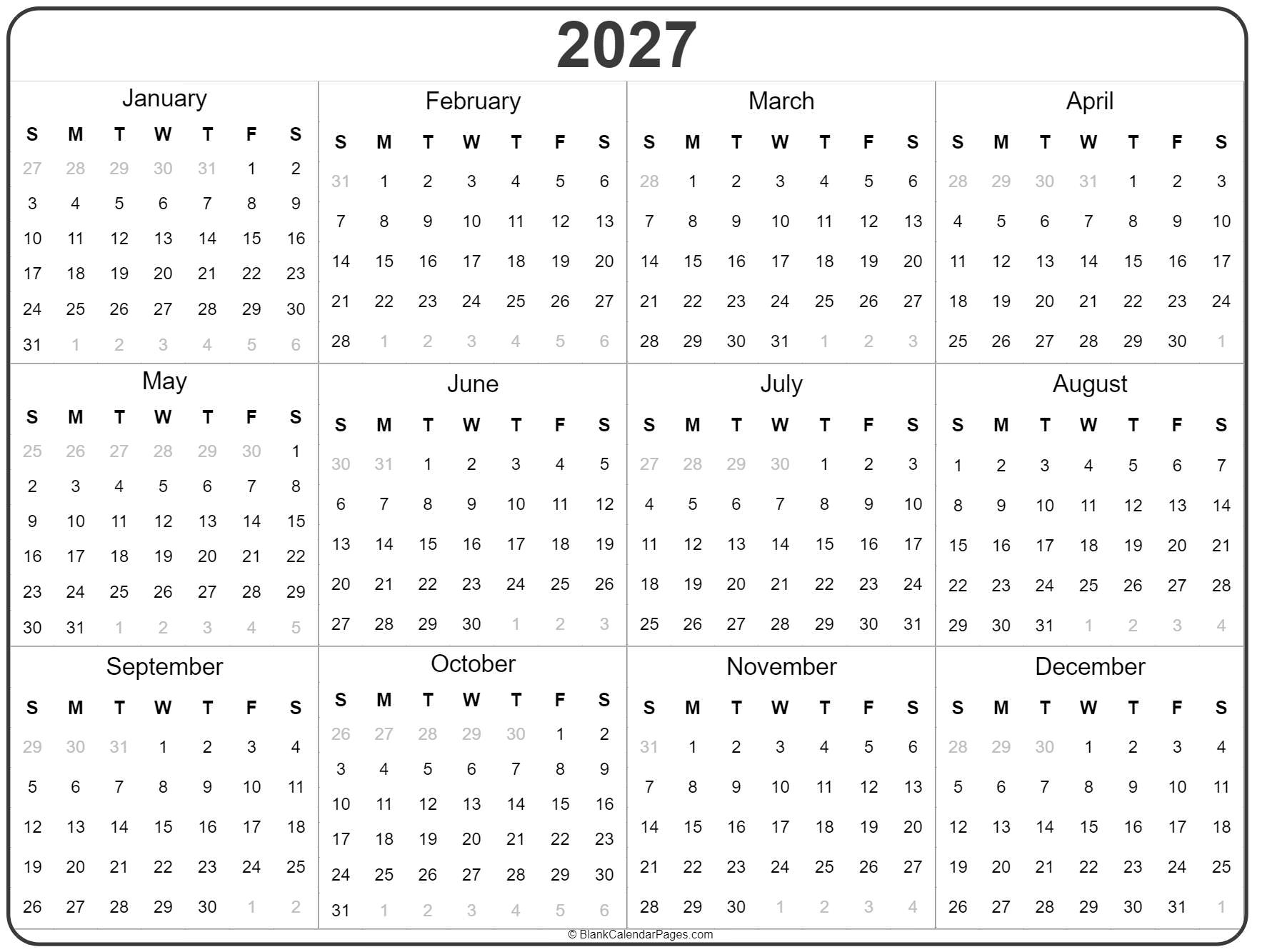 Yearly Calendar